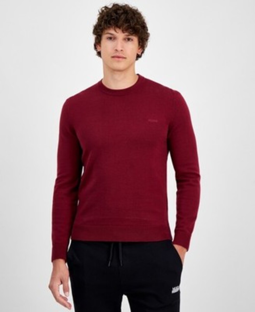 HUGO by Hugo Boss Cotton San Cassius Logo Sweater Men's Small Burgundy